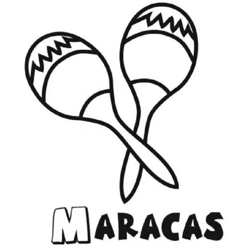 Dibujo de unas maracas para imprimir y colorear - Dibujos para ...