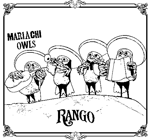 Dibujo de Mariachi Owls para Colorear - Dibujos.net