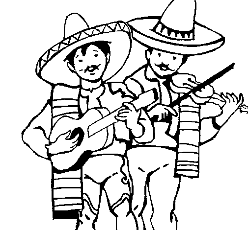 Dibujo de Mariachis para Colorear - Dibujos.net