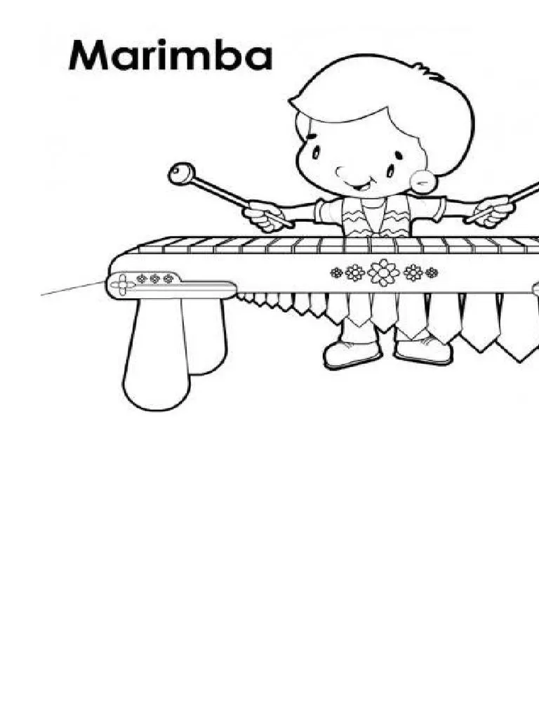 Dibujo de La Marimba y Tecún Uman | PDF
