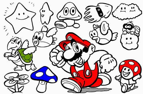 Mario Bross para pintar - Imagui