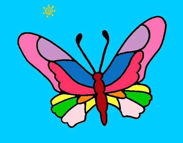 Dibujo de Mariposa Arcoiris ...... pintado por Samantitha en ... Dibujo de Mariposa Arcoiris ...... pintado por Samantitha en ...