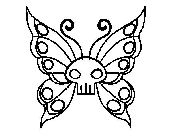 Dibujo de Mariposa Emo para Colorear - Dibujos.net