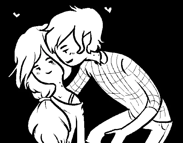 Dibujo de Marshall Lee y Marceline para Colorear - Dibujos.net Dibujo de Marshall Lee y Marceline para Colorear - Dibujos.net