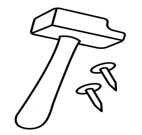 Dibujo de una martillo para colorear - Imagui