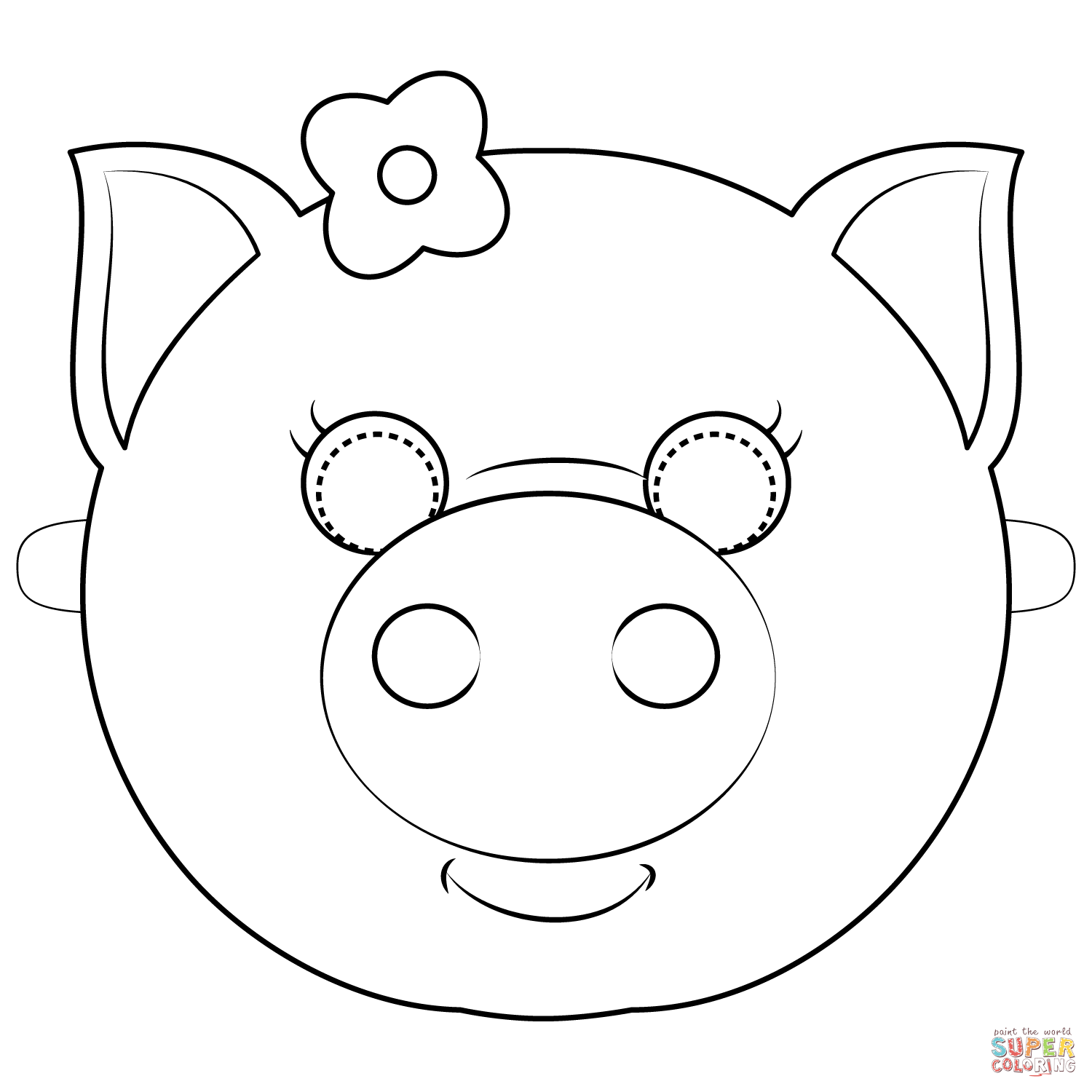 Dibujo de Máscara de Cerdo para colorear | Dibujos para colorear imprimir gratis Dibujo de Máscara de Cerdo para colorear | Dibujos para colorear imprimir gratis