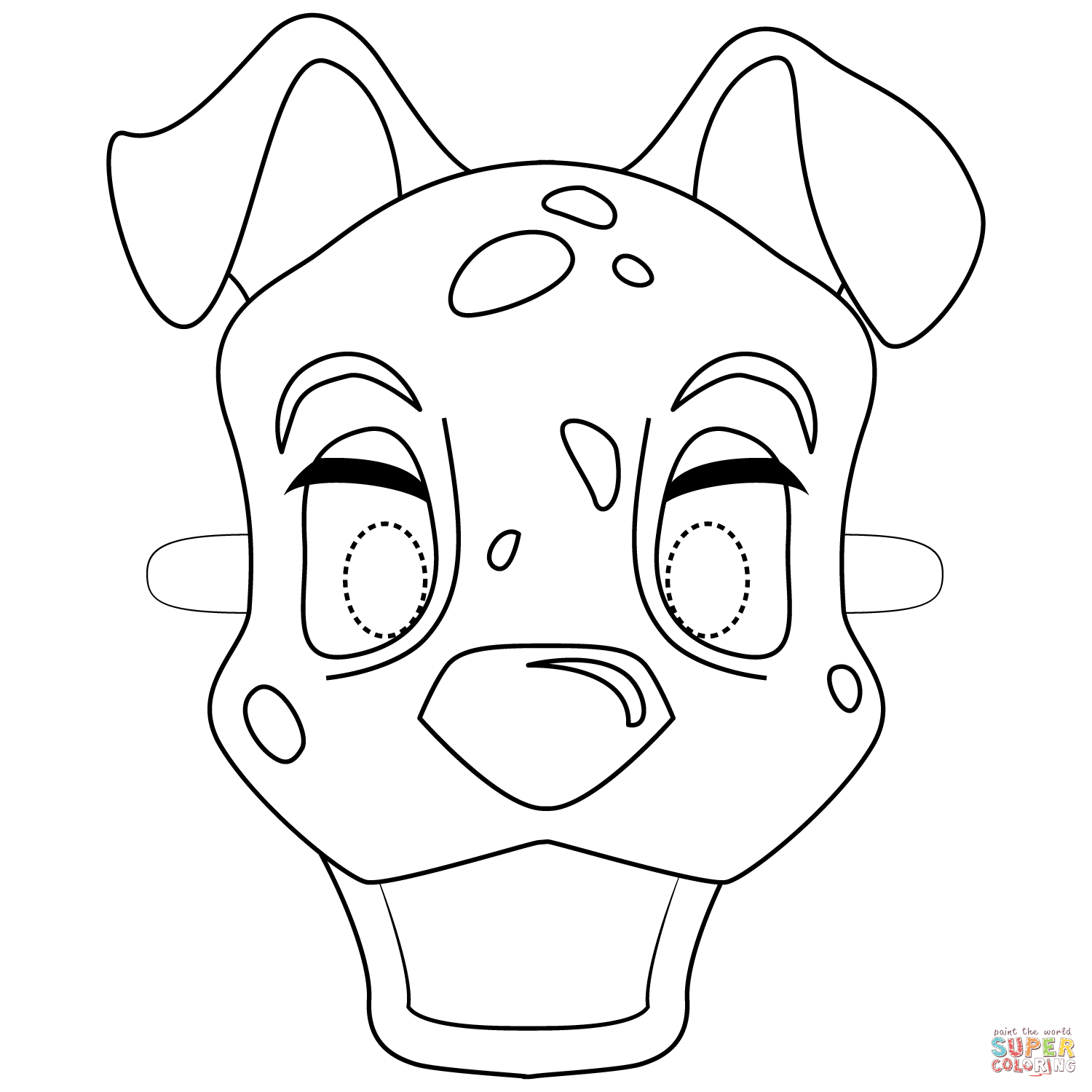 Dibujo de Máscara de Dálmata para colorear | Dibujos para colorear imprimir gratis Dibujo de Máscara de Dálmata para colorear | Dibujos para colorear imprimir gratis