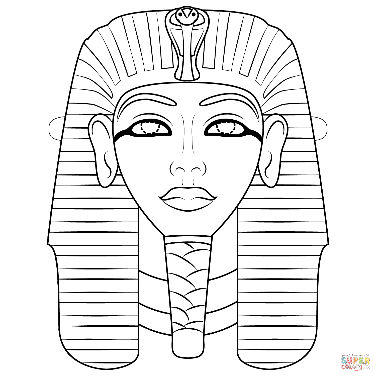 Dibujo de Máscara Egipcia para colorear | Dibujos para colorear imprimir gratis Dibujo de Máscara Egipcia para colorear | Dibujos para colorear imprimir gratis