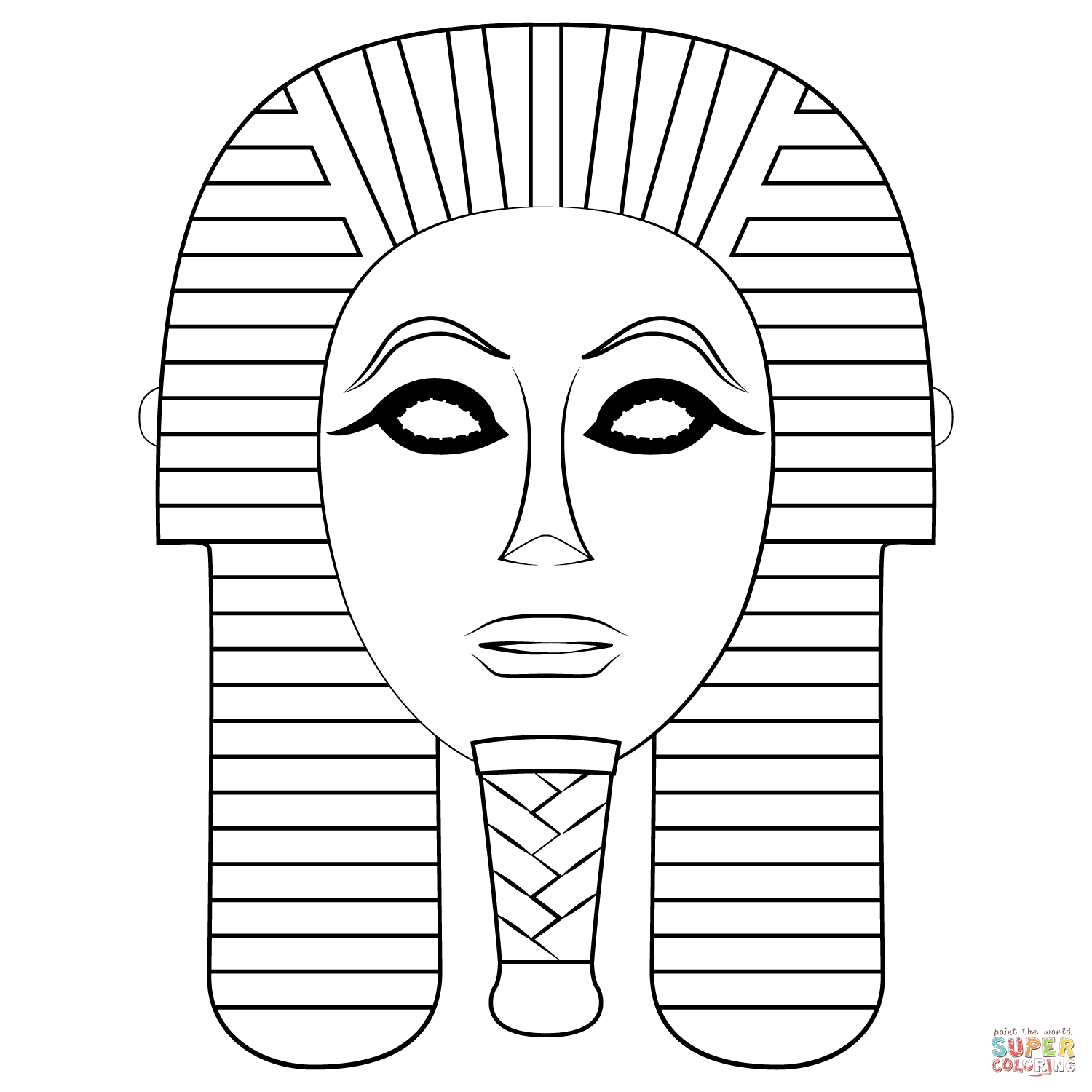 Dibujo de Máscara Funeraria Egipcia para colorear | Dibujos para colorear imprimir gratis Dibujo de Máscara Funeraria Egipcia para colorear | Dibujos para colorear imprimir gratis