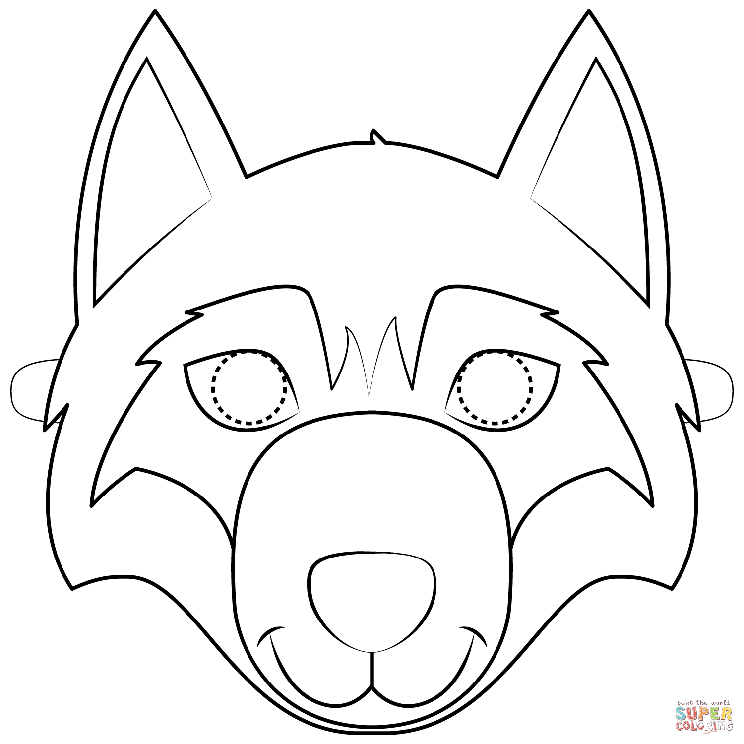 Dibujo de Máscara de Lobo para colorear | Dibujos para colorear imprimir gratis Dibujo de Máscara de Lobo para colorear | Dibujos para colorear imprimir gratis