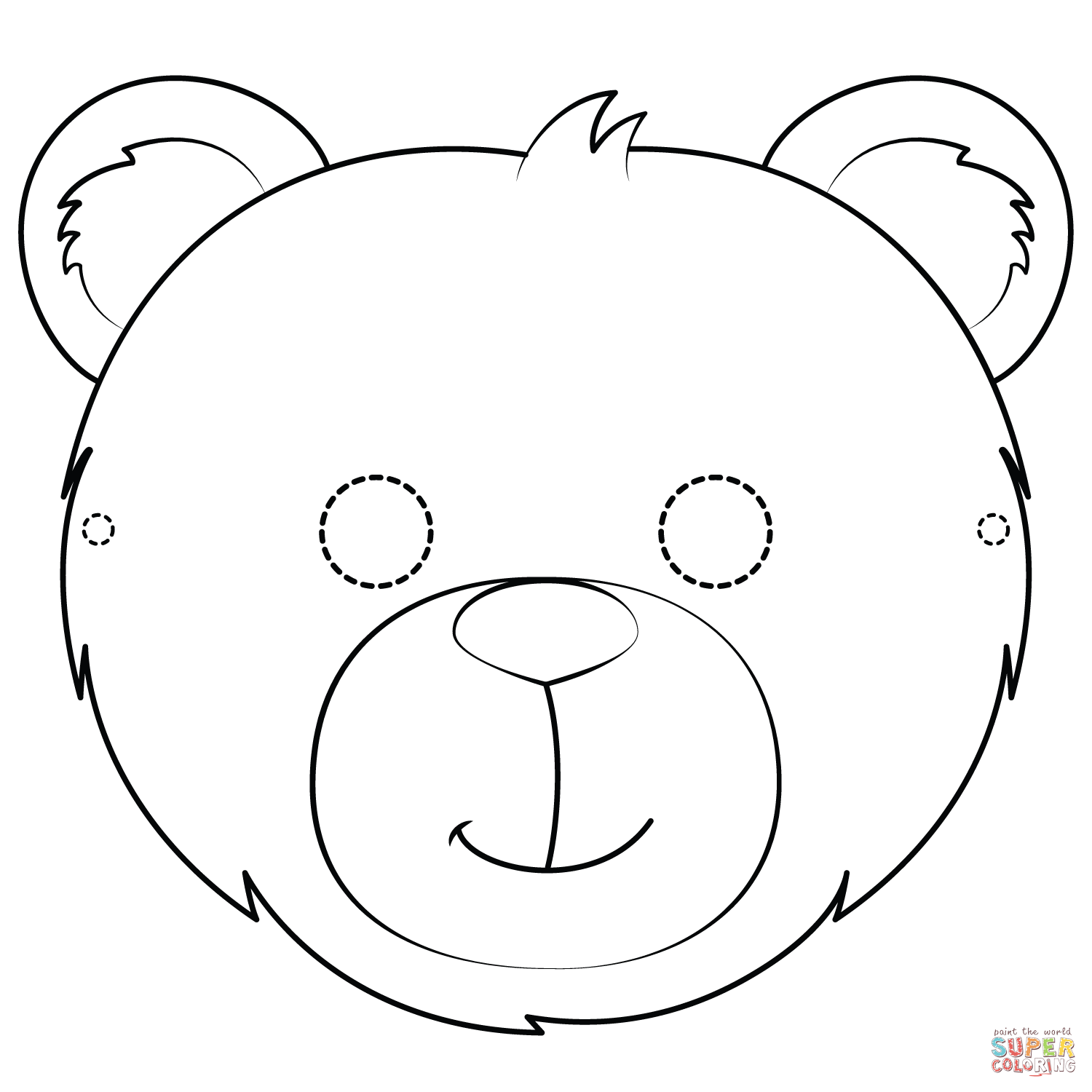 Dibujo de Máscara de Oso para colorear | Dibujos para colorear imprimir gratis Dibujo de Máscara de Oso para colorear | Dibujos para colorear imprimir gratis