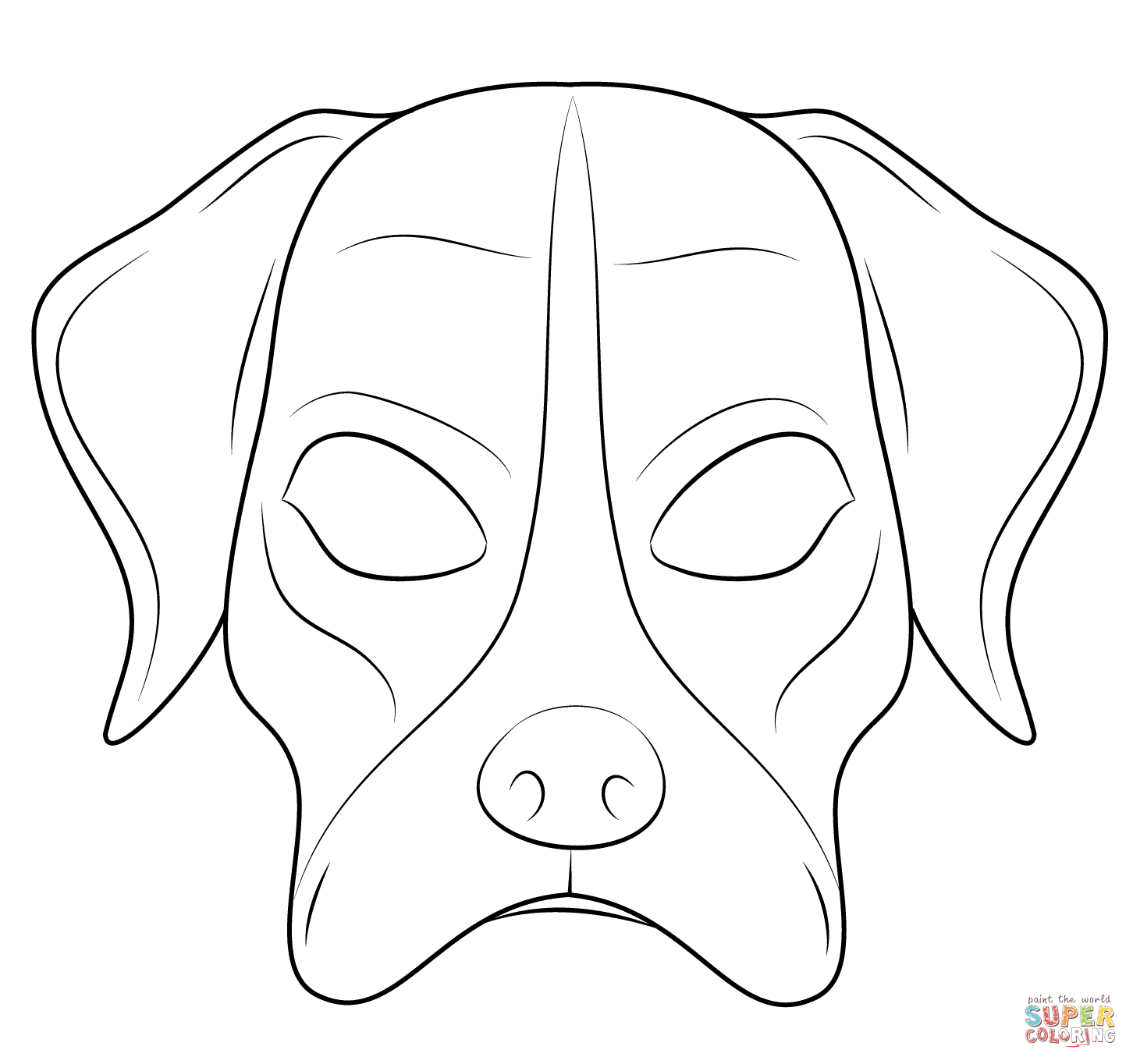 Dibujo de Máscara de Perro para colorear | Dibujos para colorear imprimir gratis Dibujo de Máscara de Perro para colorear | Dibujos para colorear imprimir gratis