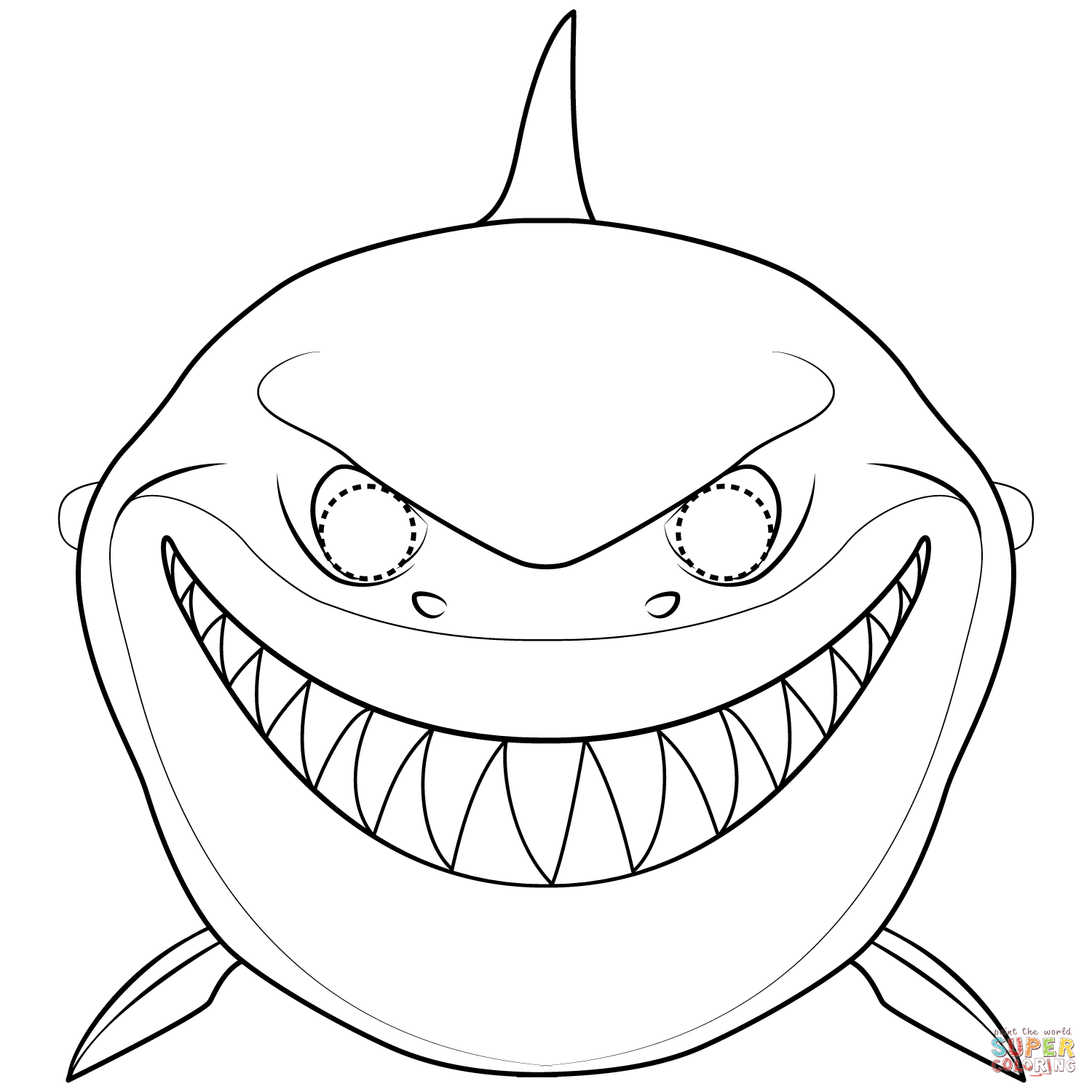 Dibujo de Máscara de Tiburón para colorear | Dibujos para colorear imprimir  gratis