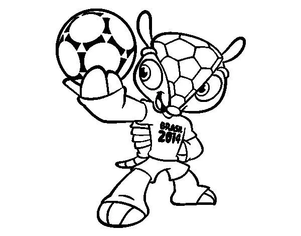 Dibujo de Mascota Fuleco para Colorear - Dibujos.net Dibujo de Mascota Fuleco para Colorear - Dibujos.net