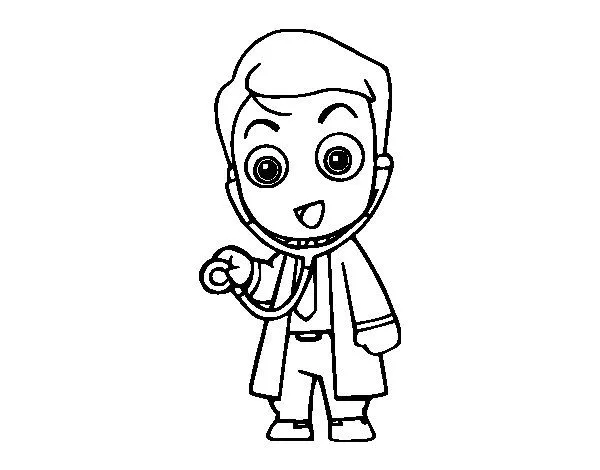 Dibujo de Médico auscultando para Colorear - Dibujos.net Dibujo de Médico auscultando para Colorear - Dibujos.net