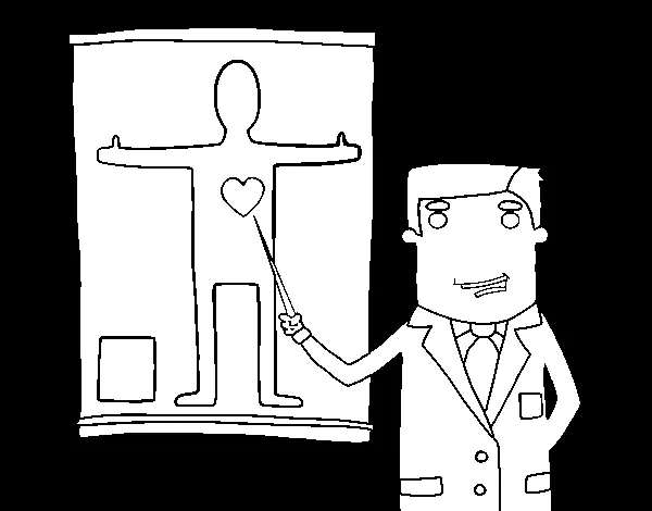 Dibujo de Médico explicando para Colorear - Dibujos.net