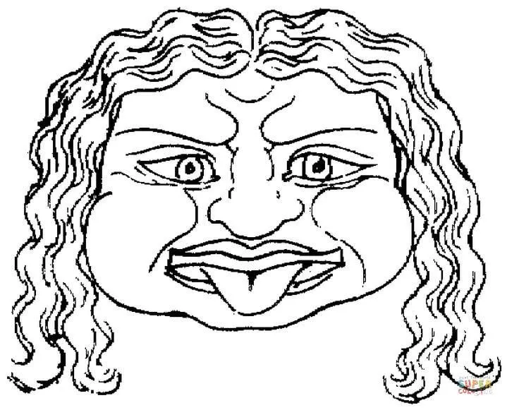 Dibujo de Medusa muestra su lengua para colorear | Dibujos para ... Dibujo de Medusa muestra su lengua para colorear | Dibujos para ...