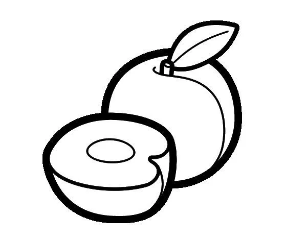 Dibujo de Melocotones para Colorear - Dibujos.net Dibujo de Melocotones para Colorear - Dibujos.net