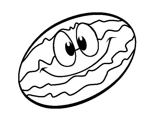 Dibujo de Melón sonriente para Colorear - Dibujos.net Dibujo de Melón sonriente para Colorear - Dibujos.net