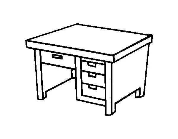 Dibujo de Mesa de escritorio para Colorear - Dibujos.net Dibujo de Mesa de escritorio para Colorear - Dibujos.net