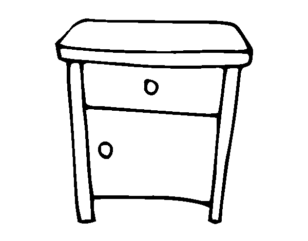 Dibujo de Mesita de noche para Colorear - Dibujos.net