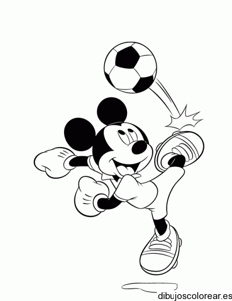 Dibujo de Mickey jugando a la pelota | Dibujos para Colorear
