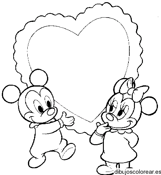 Mickey Mouse y Minnie enamorados para dibujar - Imagui