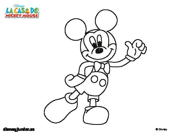 Dibujo de Mickey saludando para Colorear - Dibujos.net Dibujo de Mickey saludando para Colorear - Dibujos.net