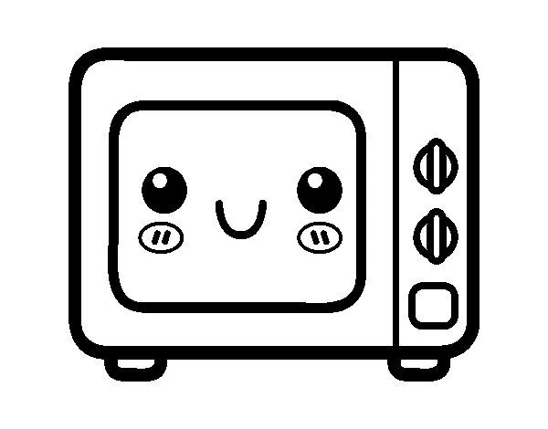 Dibujo de Un microondas para Colorear - Dibujos.net Dibujo de Un microondas para Colorear - Dibujos.net
