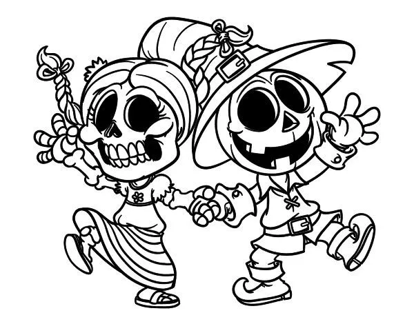 Dibujo de Miércoles y Jack-o-lantern para colorear | Dibujos de ...
