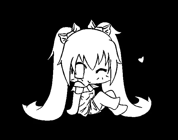 Dibujo de Miku Chibi para Colorear - Dibujos.net Dibujo de Miku Chibi para Colorear - Dibujos.net