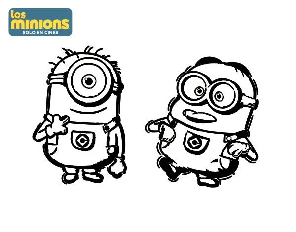 Dibujo de Minions - Carl y Dave para Colorear - Dibujos.net