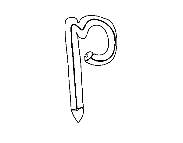Dibujo de P minúscula para Colorear - Dibujos.net Dibujo de P minúscula para Colorear - Dibujos.net