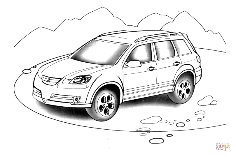 Dibujo de Mitsubishi ASX para colorear | Dibujos para colorear ... Dibujo de Mitsubishi ASX para colorear | Dibujos para colorear ...