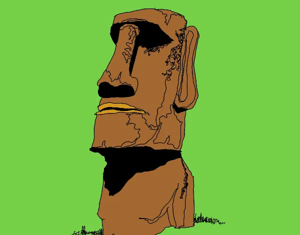 Dibujo de Moái de la Isla de Pascua pintado por en Dibujos.net el ... Dibujo de Moái de la Isla de Pascua pintado por en Dibujos.net el ...