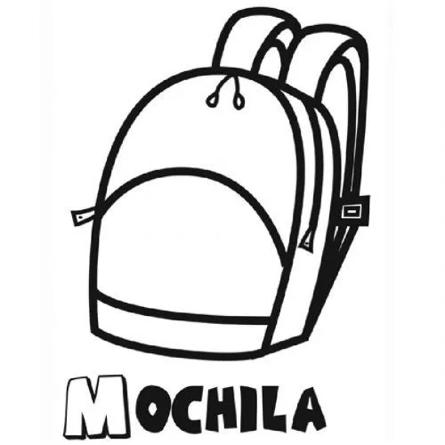 Dibujo de una mochila para imprimir y pintar - Dibujos para ...