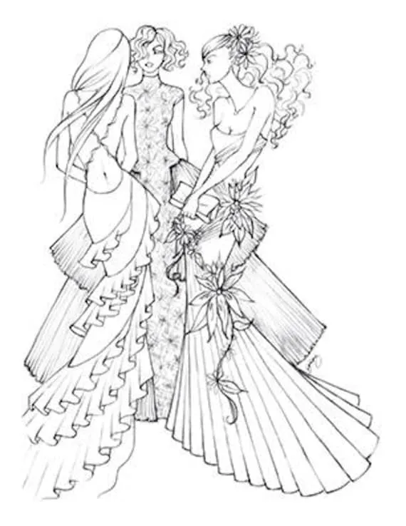 DIBUJO DE MODA PARA COLOREAR: 3 amigos en una gala - Etsy México DIBUJO DE MODA PARA COLOREAR: 3 amigos en una gala - Etsy México