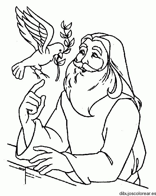 Dibujo de Moisés y un ave | Dibujos para Colorear