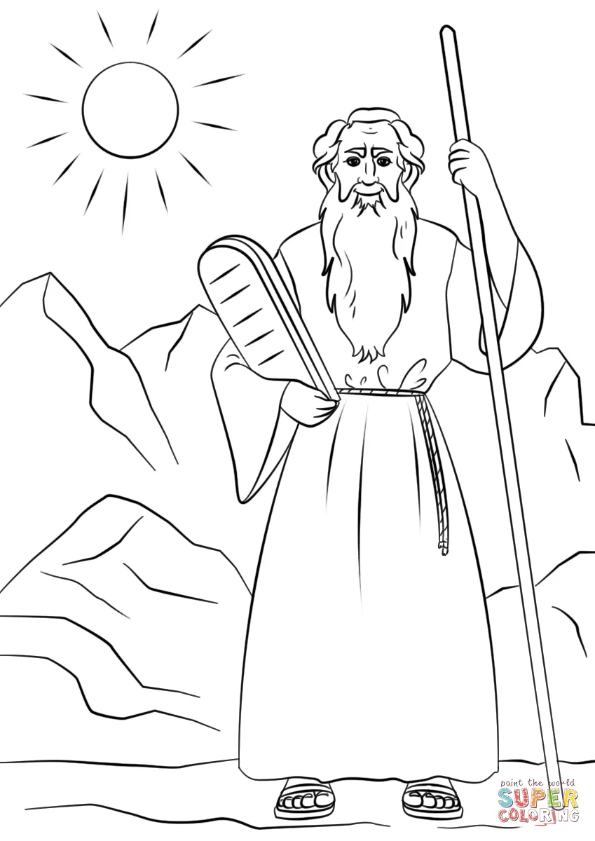 Dibujo de Moisés con las Tablas de la Ley para colorear | Dibujos para colorear imprimir gratis Dibujo de Moisés con las Tablas de la Ley para colorear | Dibujos para colorear imprimir gratis