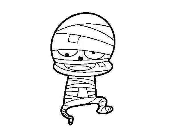 Dibujo de Momia divertida para Colorear - Dibujos.net Dibujo de Momia divertida para Colorear - Dibujos.net