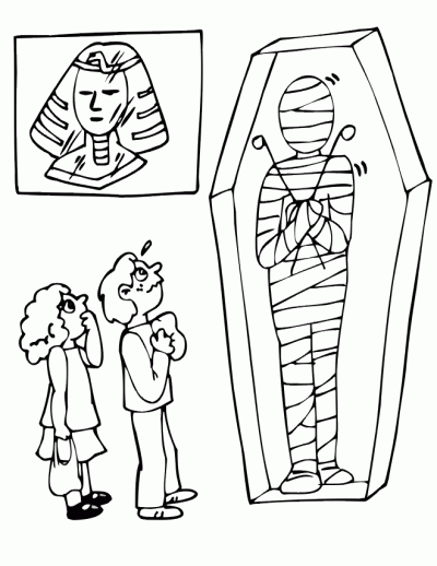 Dibujo de Momia en el museo. Dibujo para colorear de Momia en el ... Dibujo de Momia en el museo. Dibujo para colorear de Momia en el ...