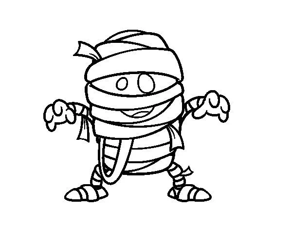 Dibujo de Momia simpática para Colorear - Dibujos.net Dibujo de Momia simpática para Colorear - Dibujos.net