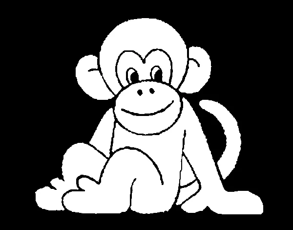 Dibujo de Monito para Colorear - Dibujos.net