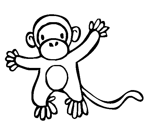 Dibujo de Mono 2a para Colorear - Dibujos.net Dibujo de Mono 2a para Colorear - Dibujos.net