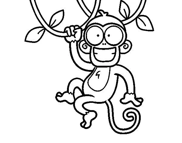 Dibujo de Mono colgado para Colorear - Dibujos.net Dibujo de Mono colgado para Colorear - Dibujos.net
