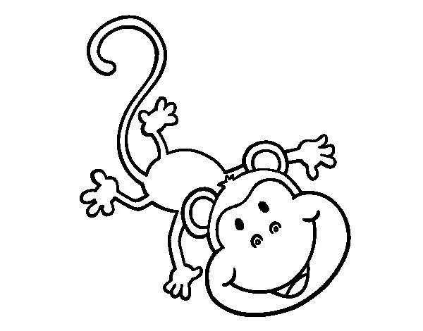 Dibujo de Mono gracioso para Colorear - Dibujos.net Dibujo de Mono gracioso para Colorear - Dibujos.net