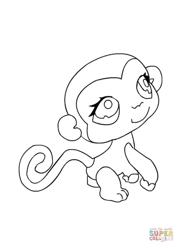 Dibujo de Mono Pet Shop para colorear | Dibujos para colorear ... Dibujo de Mono Pet Shop para colorear | Dibujos para colorear ...