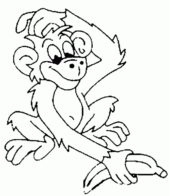 Dibujo de Mono con un plátano para colorear. Dibujos infantiles de ... Dibujo de Mono con un plátano para colorear. Dibujos infantiles de ...