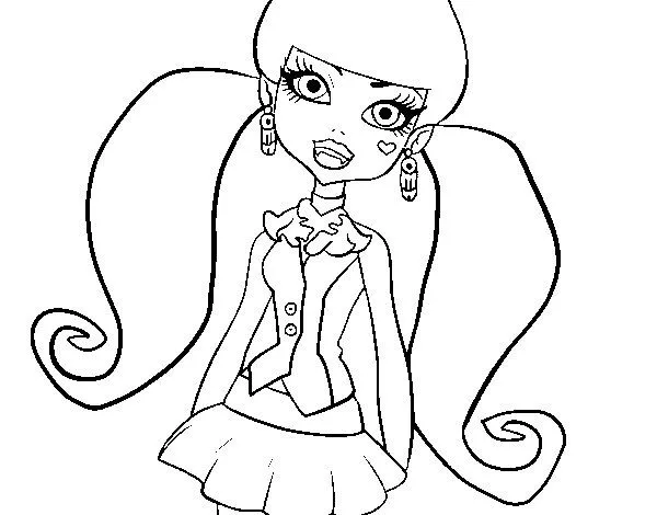 Dibujo de Monster High Draculaura para Colorear - Dibujos.net Dibujo de Monster High Draculaura para Colorear - Dibujos.net