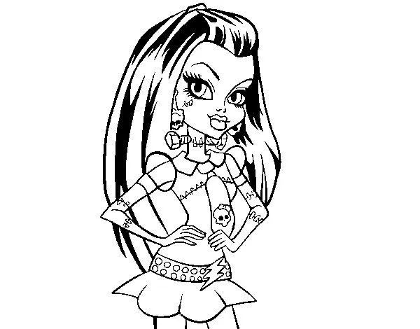 Dibujo de Monster High Frankie Stein para Colorear - Dibujos.net Dibujo de Monster High Frankie Stein para Colorear - Dibujos.net
